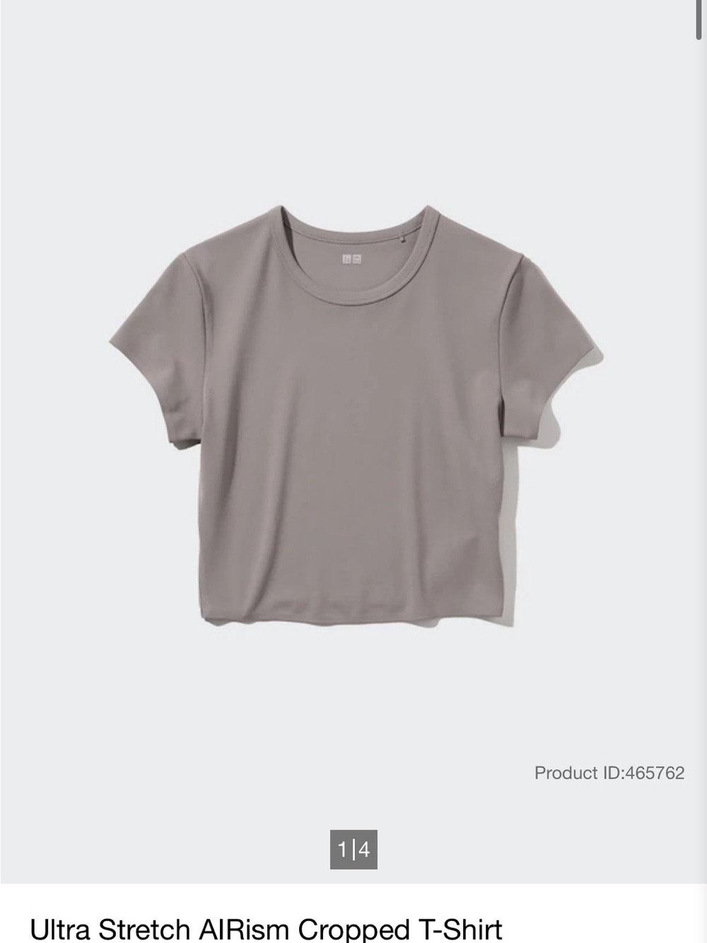 UNIQLO Cropped Crewneck T-Shirt - Taupe Gray